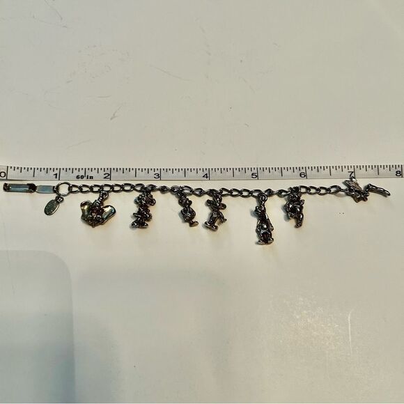 Vintage Silver Tone Disney Character Figurine Kids’ Charm Bracelet - Picture 2 of 5